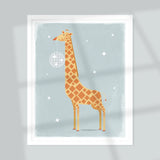 Giraffe With Disco Ball Giclée Art Print