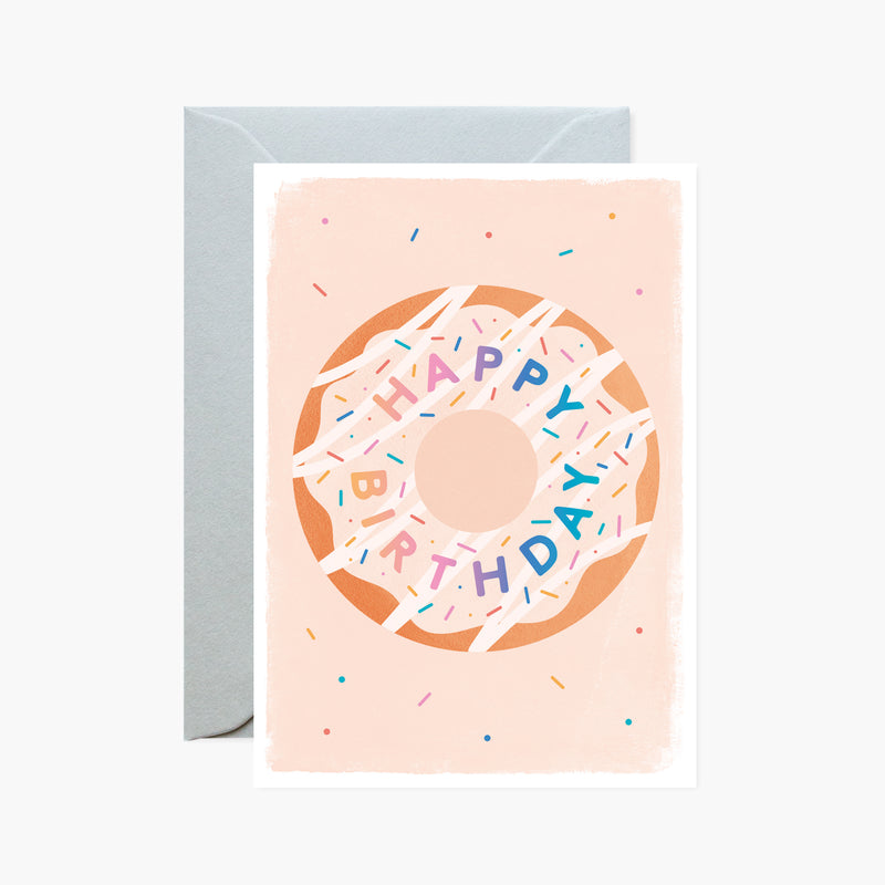 happy birthday doughnut card