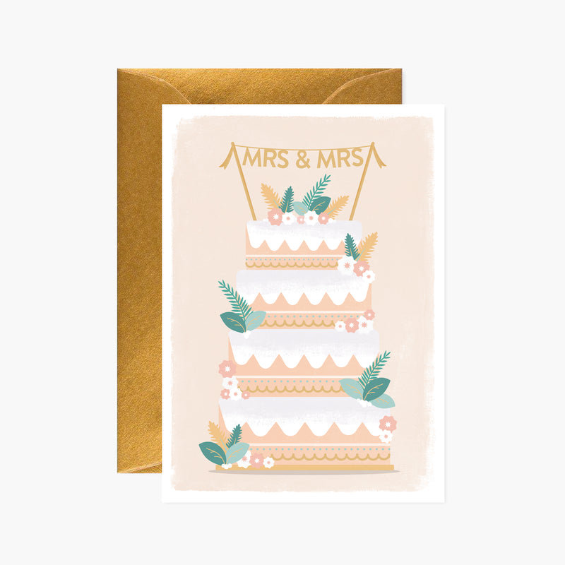 Mrs & Mrs Wedding Cake Card
