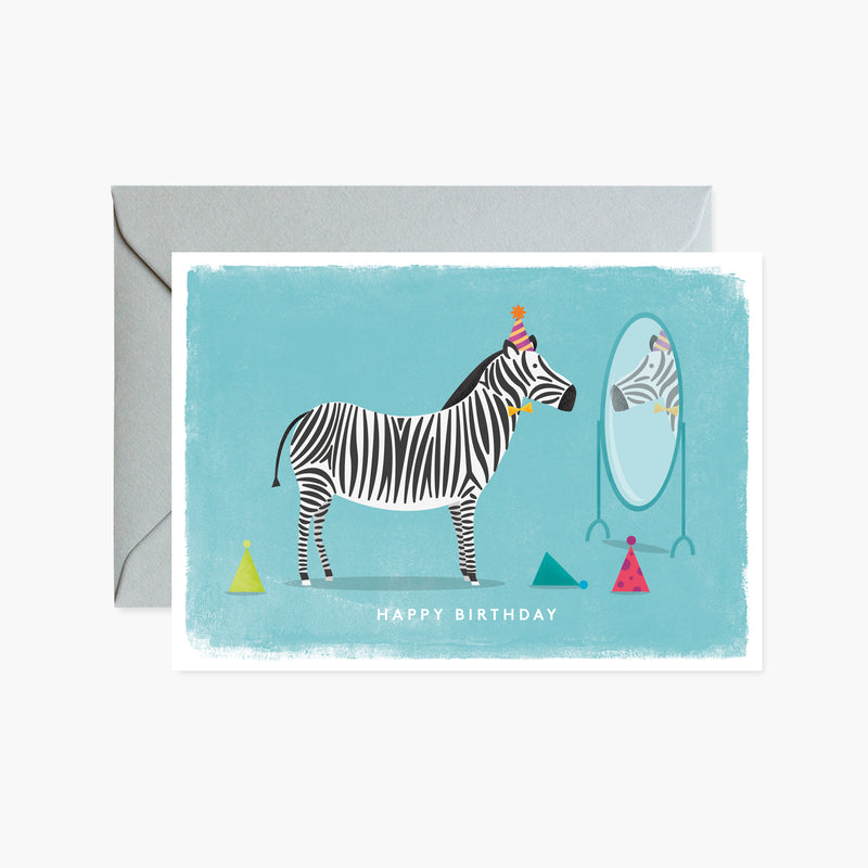 Zebra with Party Hats