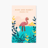 Flamingo Rose Gold Enamel Pin